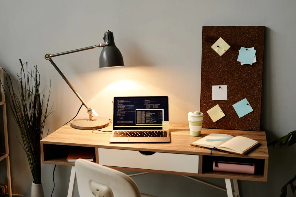 Student desk space.